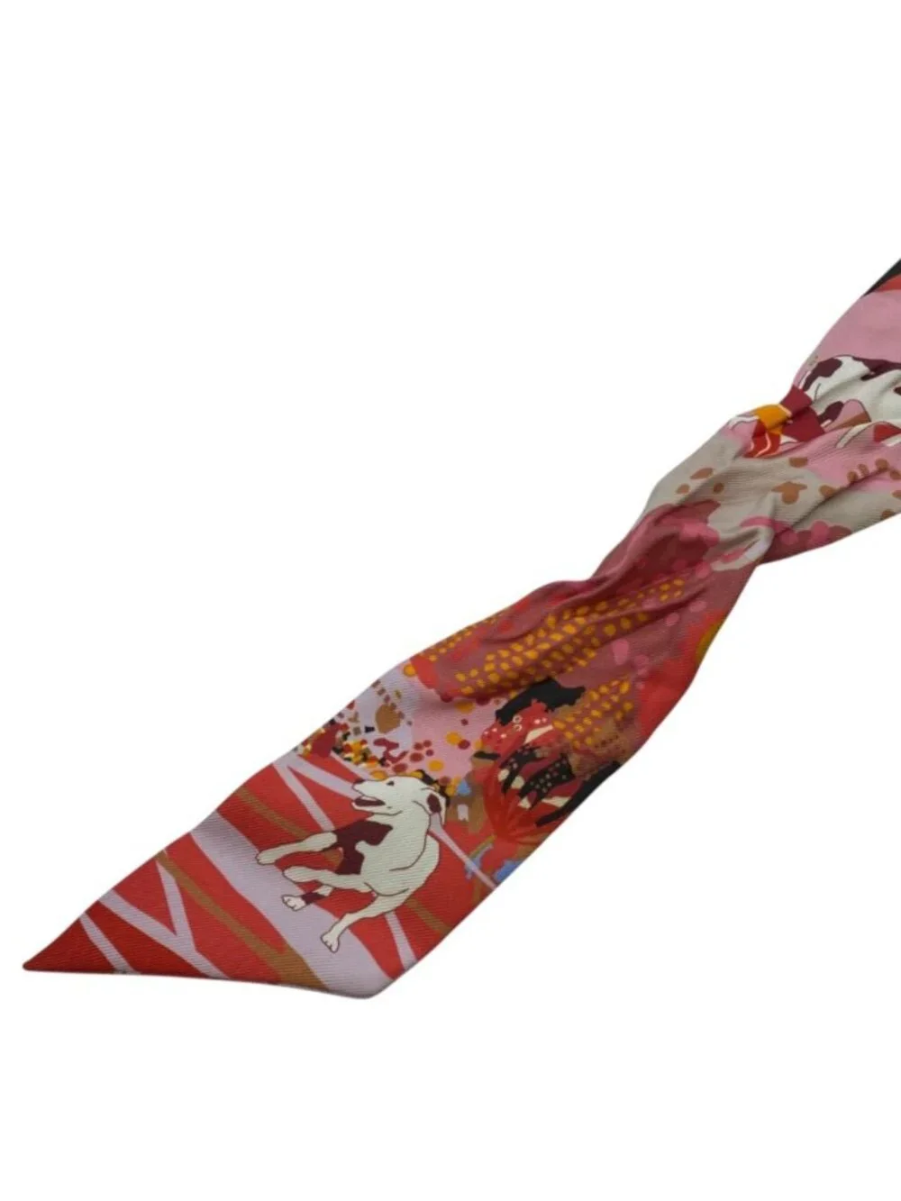Hermes Scarf Ribbon Twilly en Liberte Silk Pink